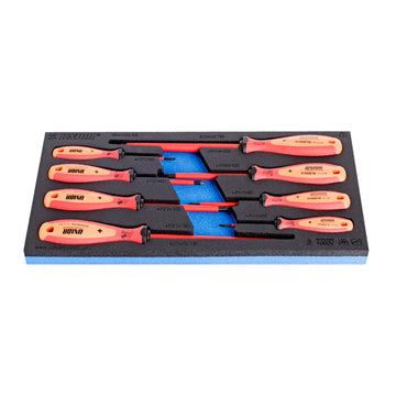 Set of insulated crosstip screwdriver VDETBI in SOS tool tray 964VDE8B