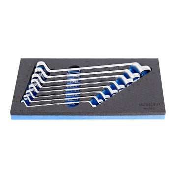 Set of offset ring wrenches in SOS tool tray 964/3SOS 6 - 22/8