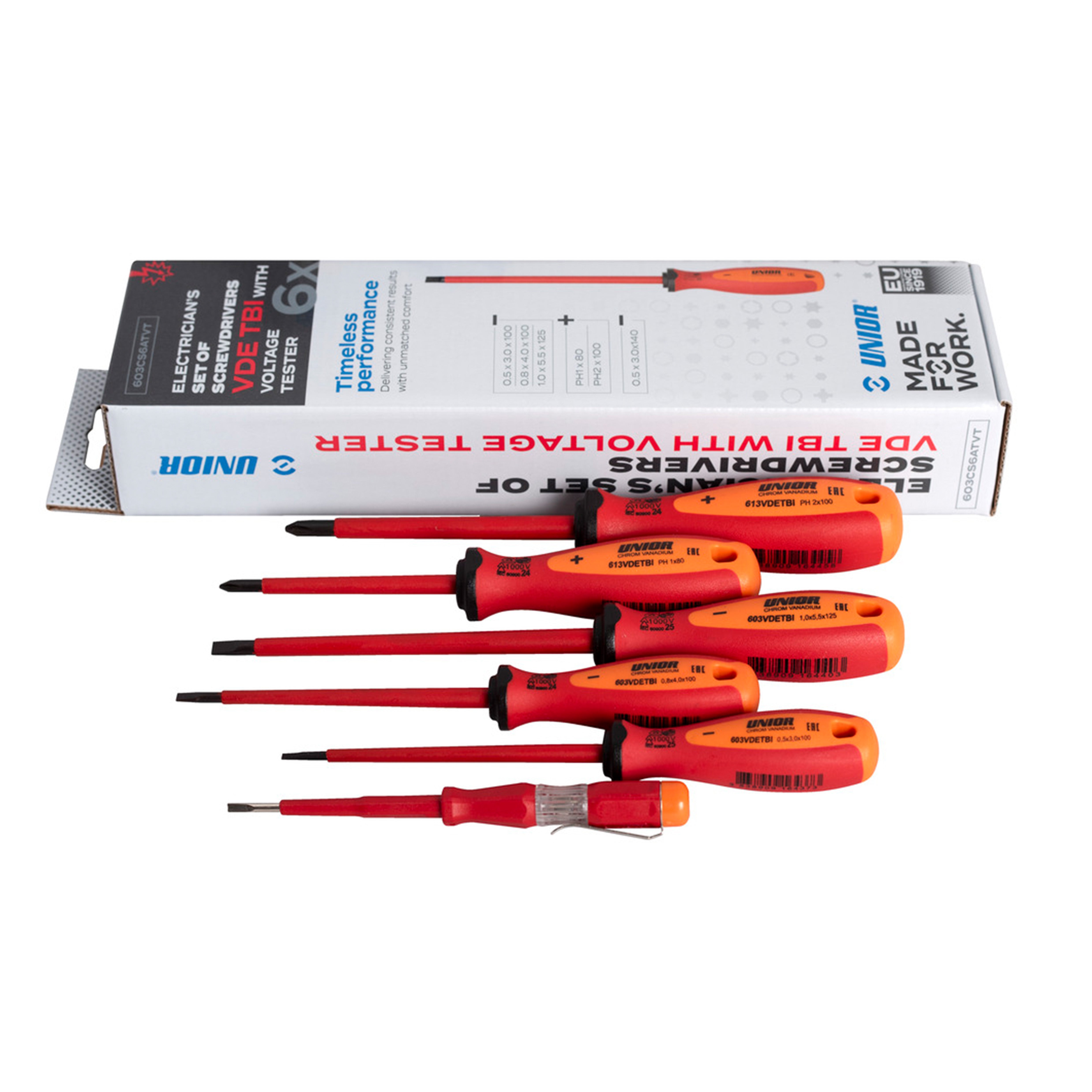 **Set of screwdrivers VDE TBI with voltage tester 603CS6ATVT /6
