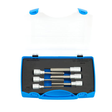 Set of long hexagonal screwdriver socket 1/2 in plastic box 192/16 5 - 14 /7