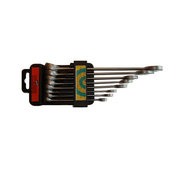 Set of combination wrenches in plastic hanger