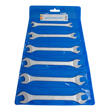 Set of open end wrenches in plastic wallet 110/1PB 6 - 17/6