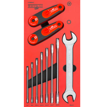Set of open end wrenches in SOS tool tray 3198/62