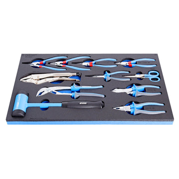 Set of BI pliers and hammer in SOS tool tray 964/48SOS 0