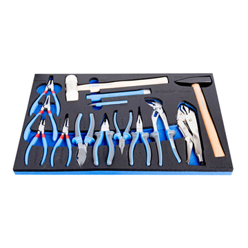 Set of BI pliers and hammer in SOS tool tray 964/32ASOS