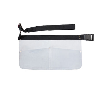 Denim apron, leather with belt