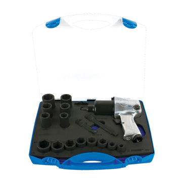Pneumatic hammer and socket set 1/2 in plastic box 1565 /20