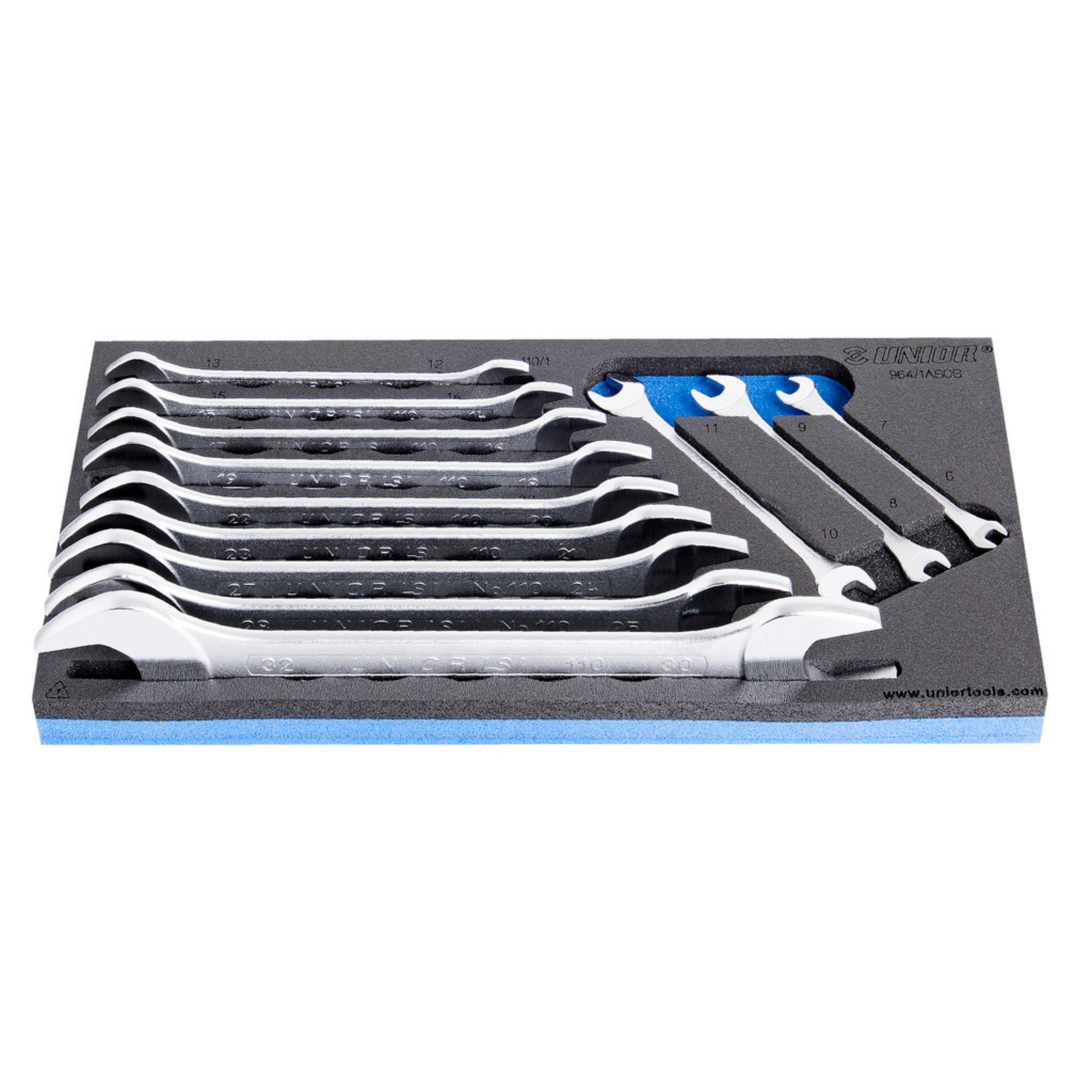 **Set of open end wrenches in SOS tool tray 964/1ASOS 6 - 32/12