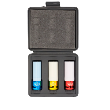 Set of 1/2 impact sockets for alloy wheels in plastic box 3112KLS S03 - 17-21