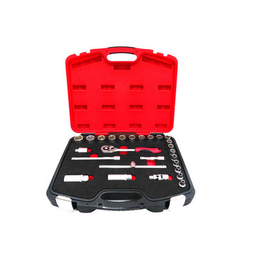 Socket set 3/8 in plastic box 3138S S26 - 6-24