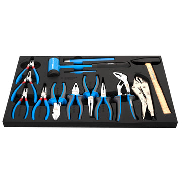 Set of BI pliers and hammer in SOS tool tray 964/32SOS /14