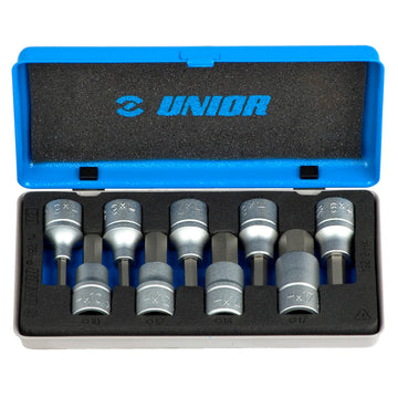 Hexagonal screwdriver socket set 1/2 in metal box 192/14 /9
