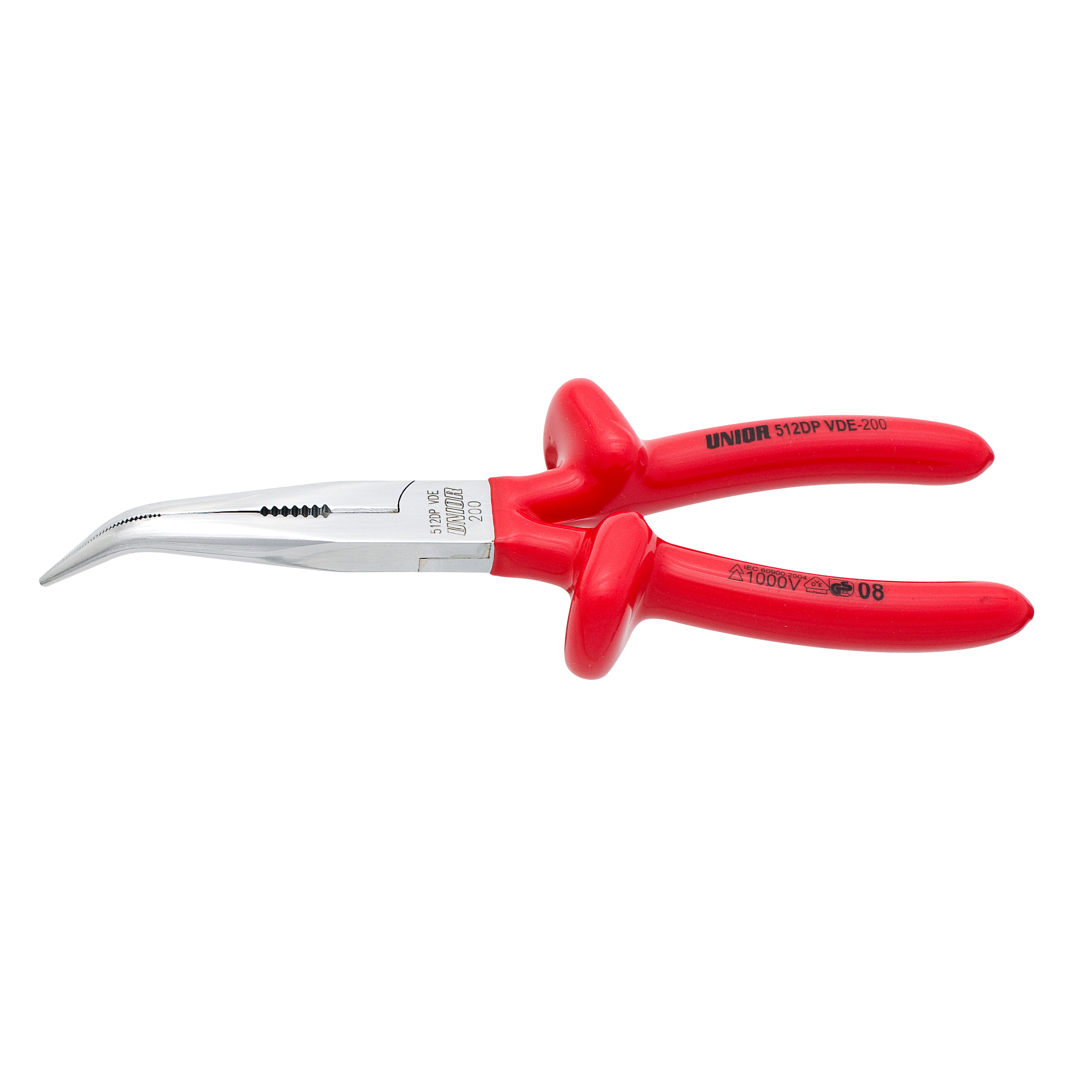 **Long nose pliers with side cutter and pipe grip, bent 512/1VDEDP 170