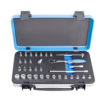 Socket set 1/4 in metal box 188C /33