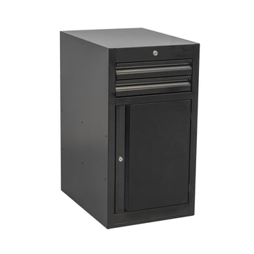 Tool chest narrow - 2 drawers and door 990NDD2-BLACK 475 x 650 x 870