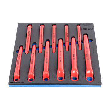 **Set of insulated offset ring wrenches in SOS tool tray 964VDE2 0