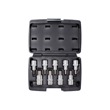 Hexagonal screwdriver socket set 1/2 in plastic box 3112HX S09 - HX4-17