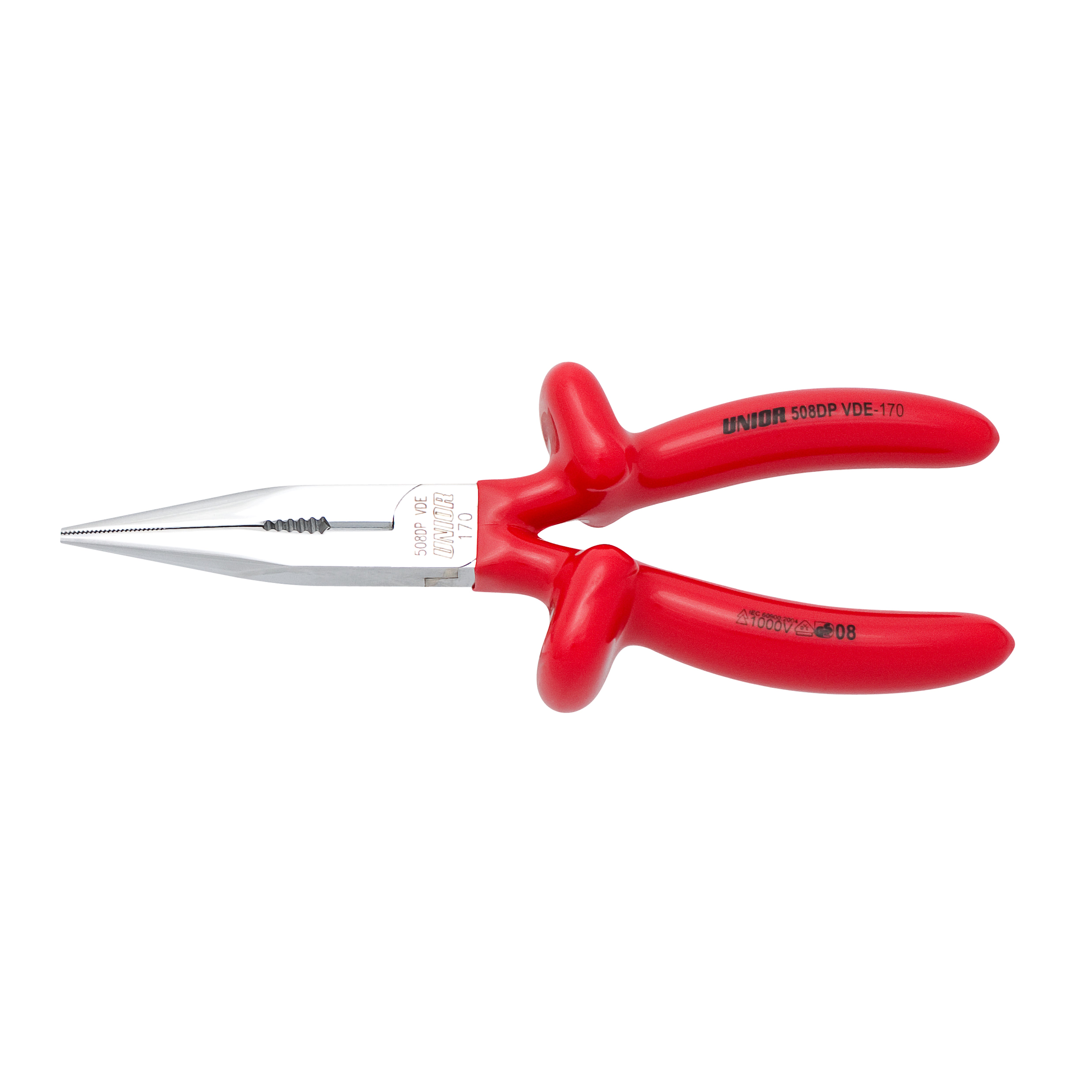 **Long nose pliers with side cutter and pipe grip, straight 508/1VDEDP 200
