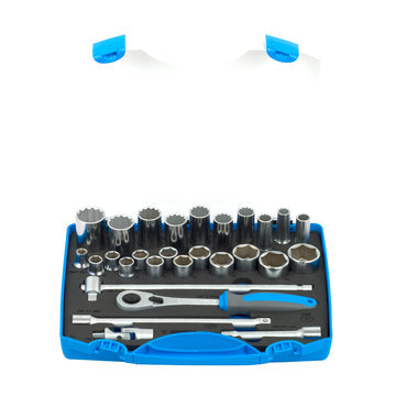 **Socket set 1/2 in plastic box 190BI6P28 /28