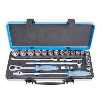 Socket set 1/2 in metal box 190BI12P23IN 3/8 - 1 1/4"