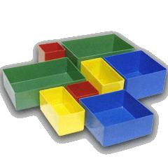 Insert box, plastic, blue  108 x 108 x 63